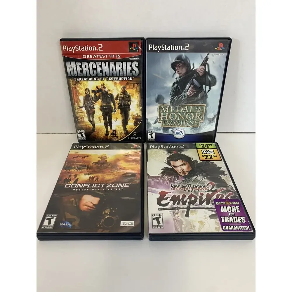 PS2 (4) TEEN RATING GAMES,TESTED, WORKING, 3 with MANUALS, no manuals..SEE PIC‎